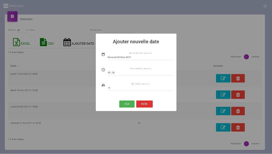 Édition des dates de webconférence